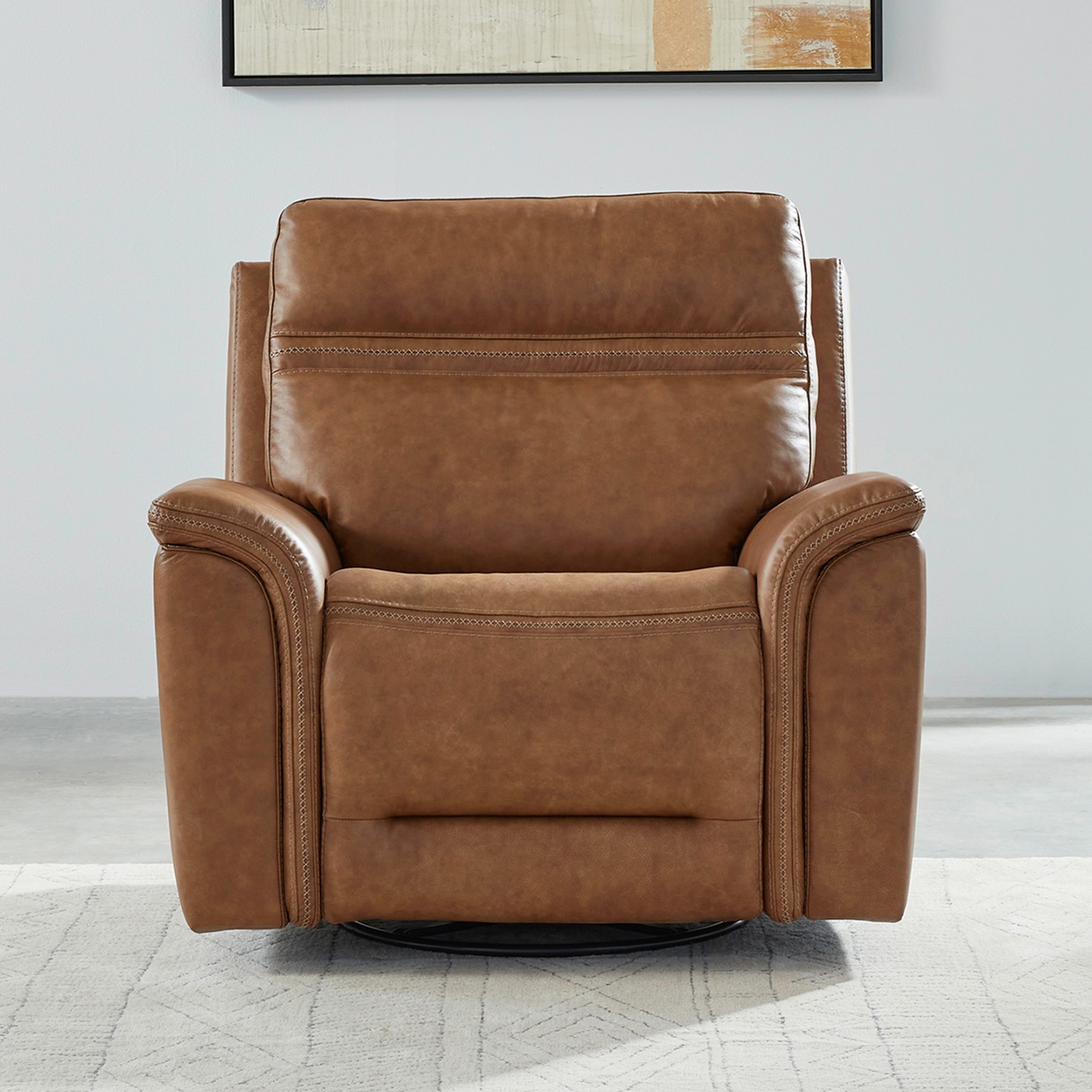 Transitional Swivel Glider Power Recliner with USB Ports