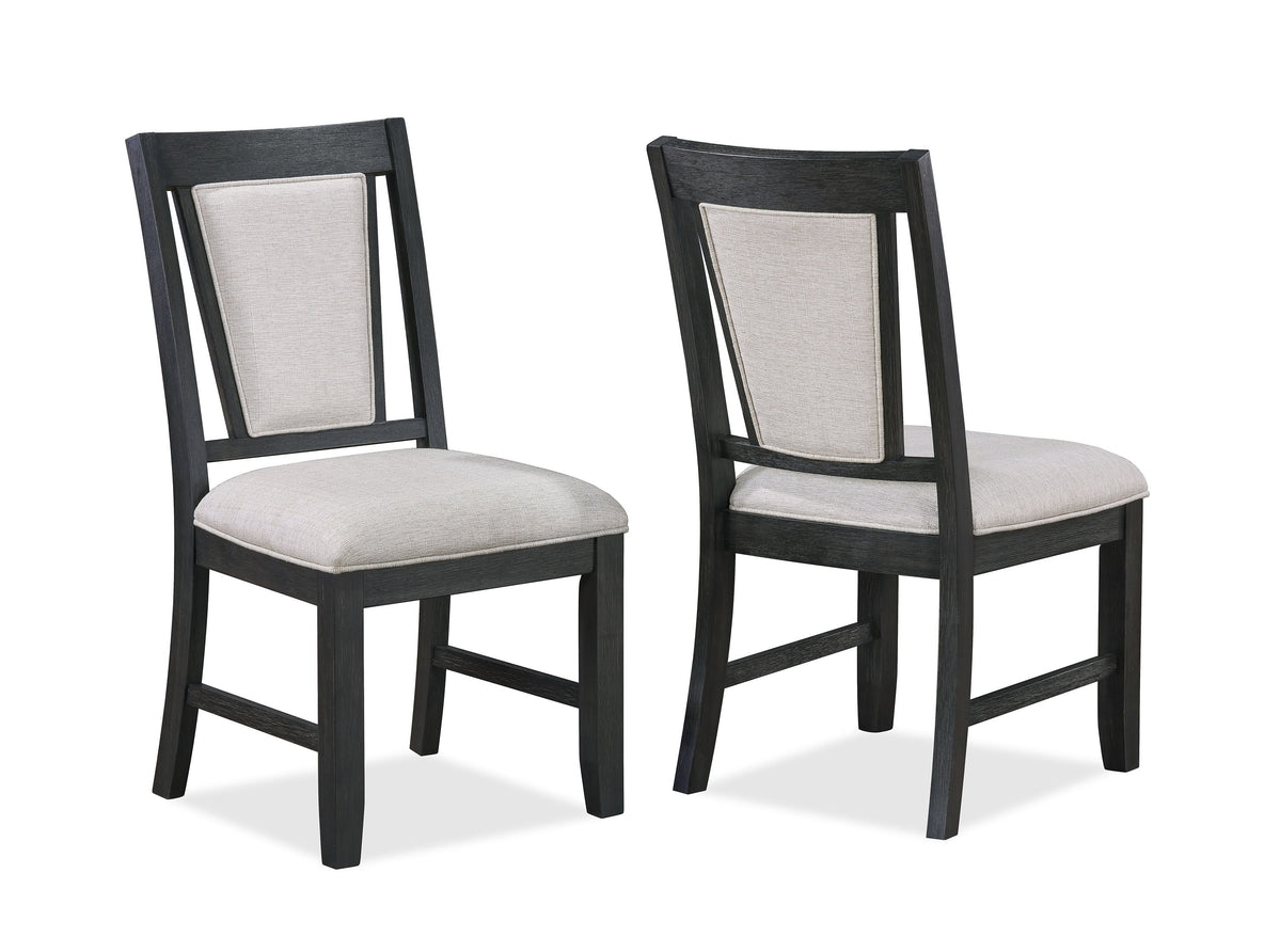 Stevens – Side Chair (Set of 2) – Charcoal & Gray