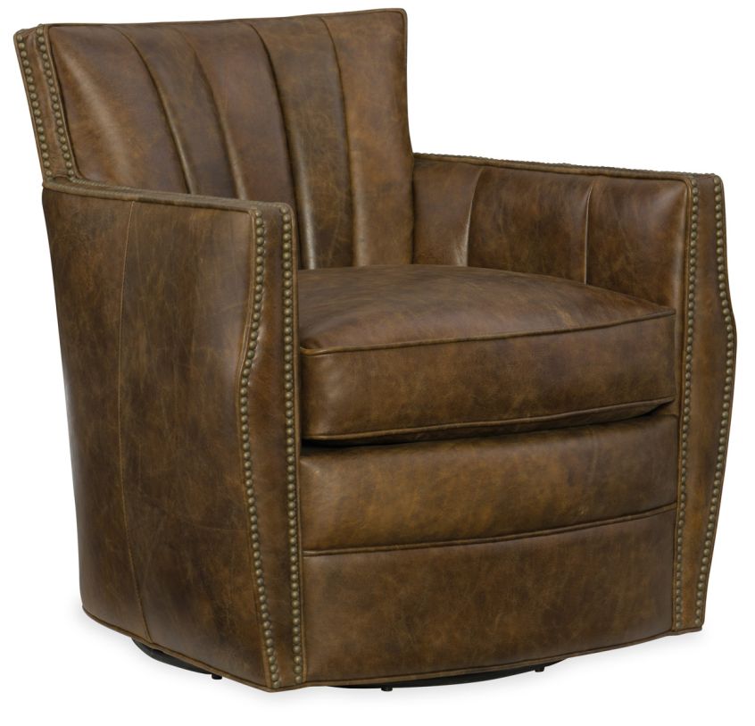 Hooker Furniture Carson Swivel Club Chair in Brown CC492-SW-085