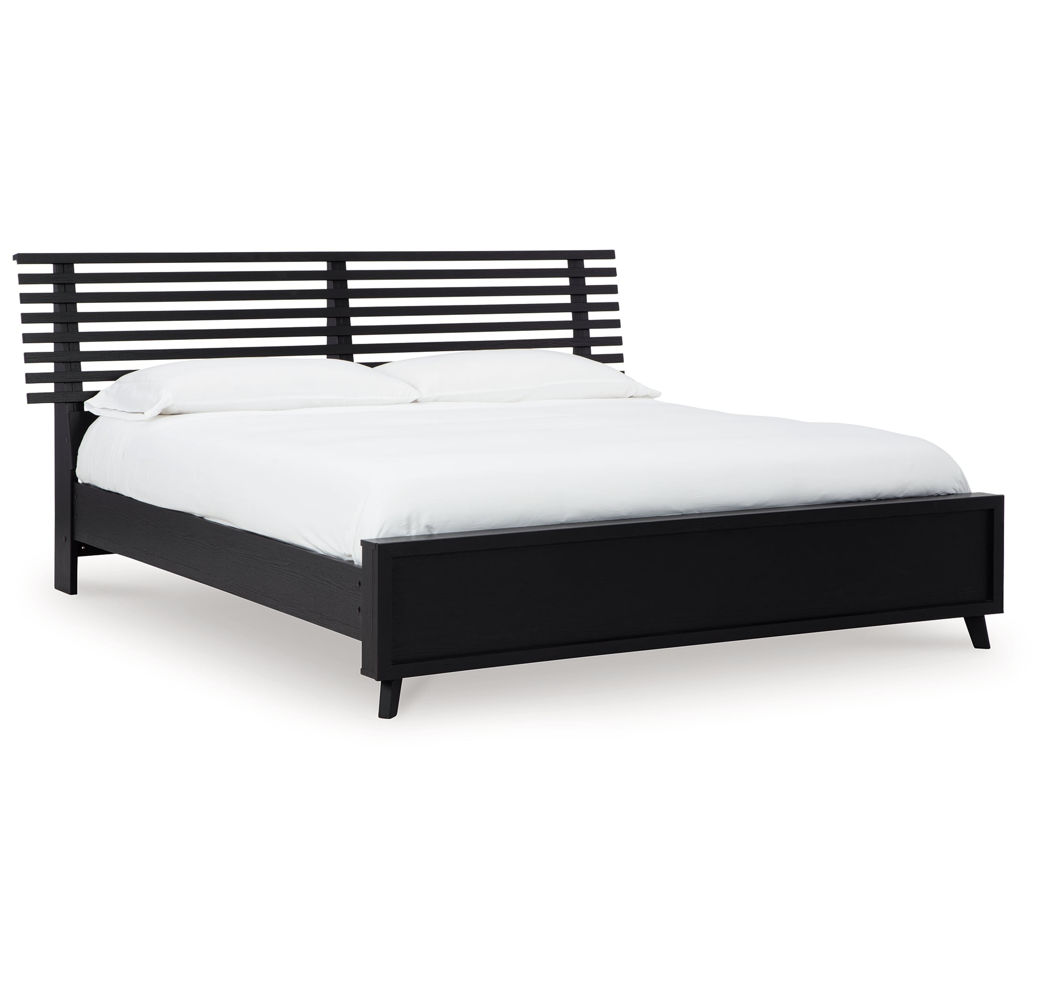 Contemporary King Slat Panel Bed