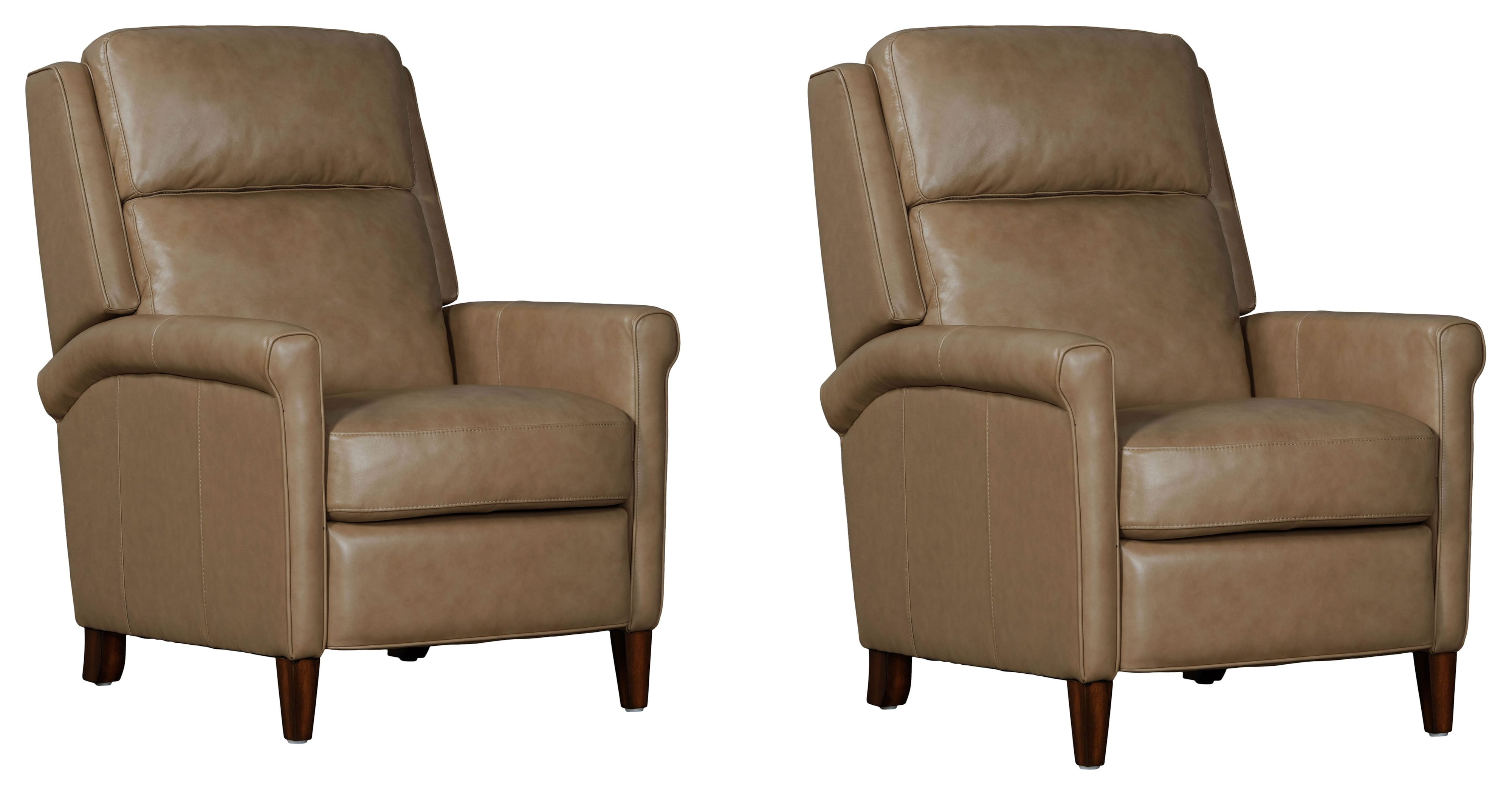 Transitional Manual Pushback High Leg Recliner (Set of 2)