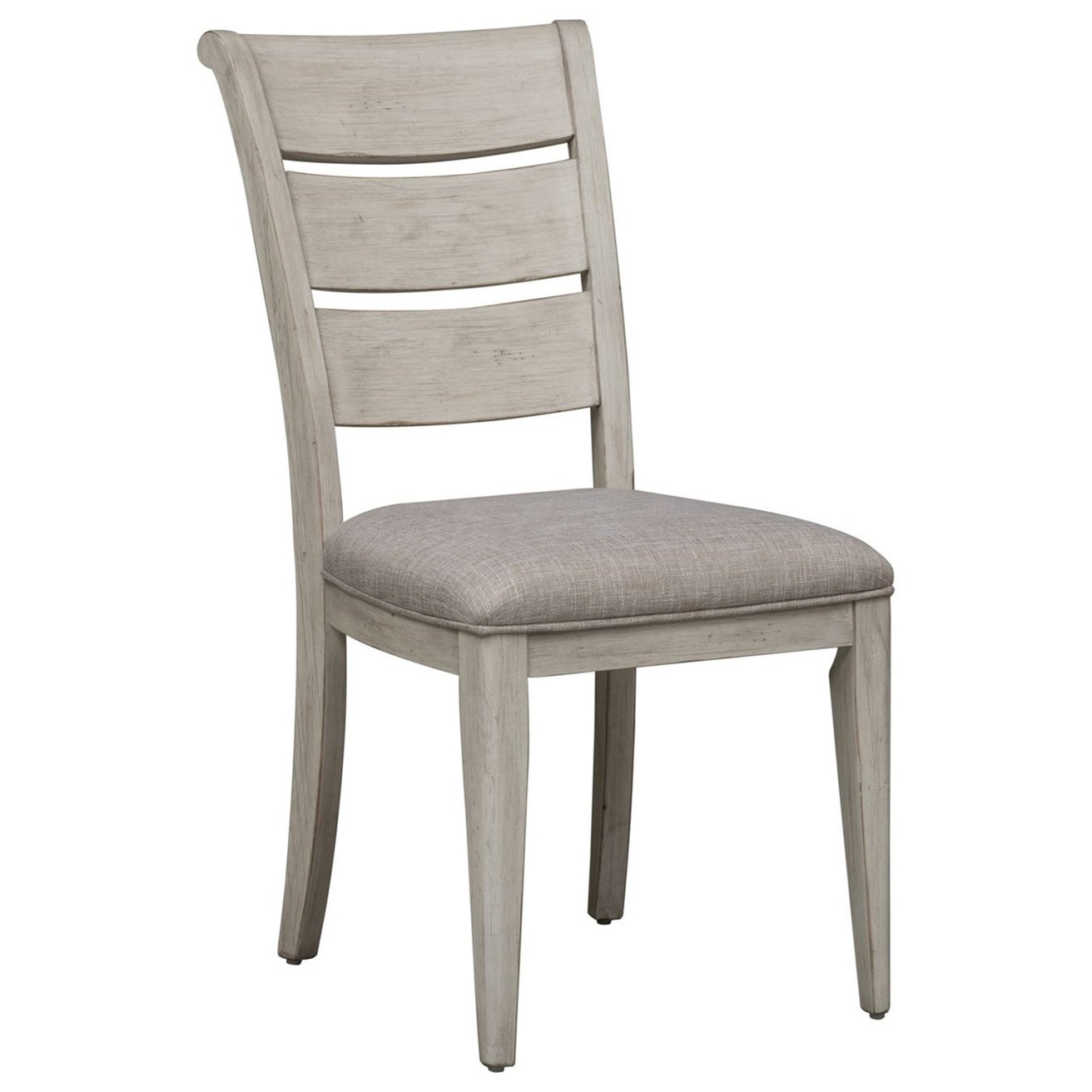 Farmhouse Ladder Back Upholstered Side Chair