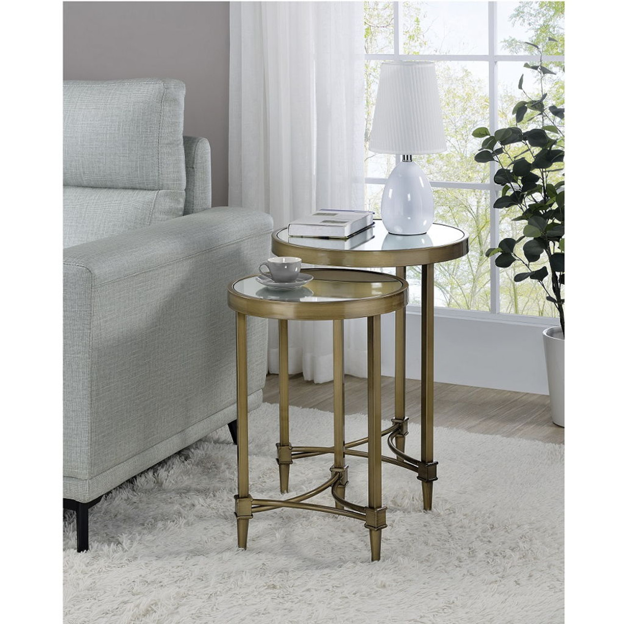 Aditya – Nesting Table – Antique Brass