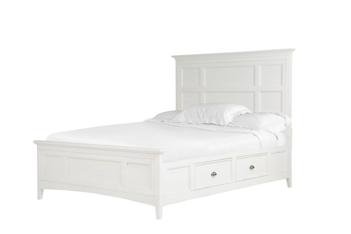 Emma Mason Signature Hills Lane Queen Panel Bed with Storage in Chalk White