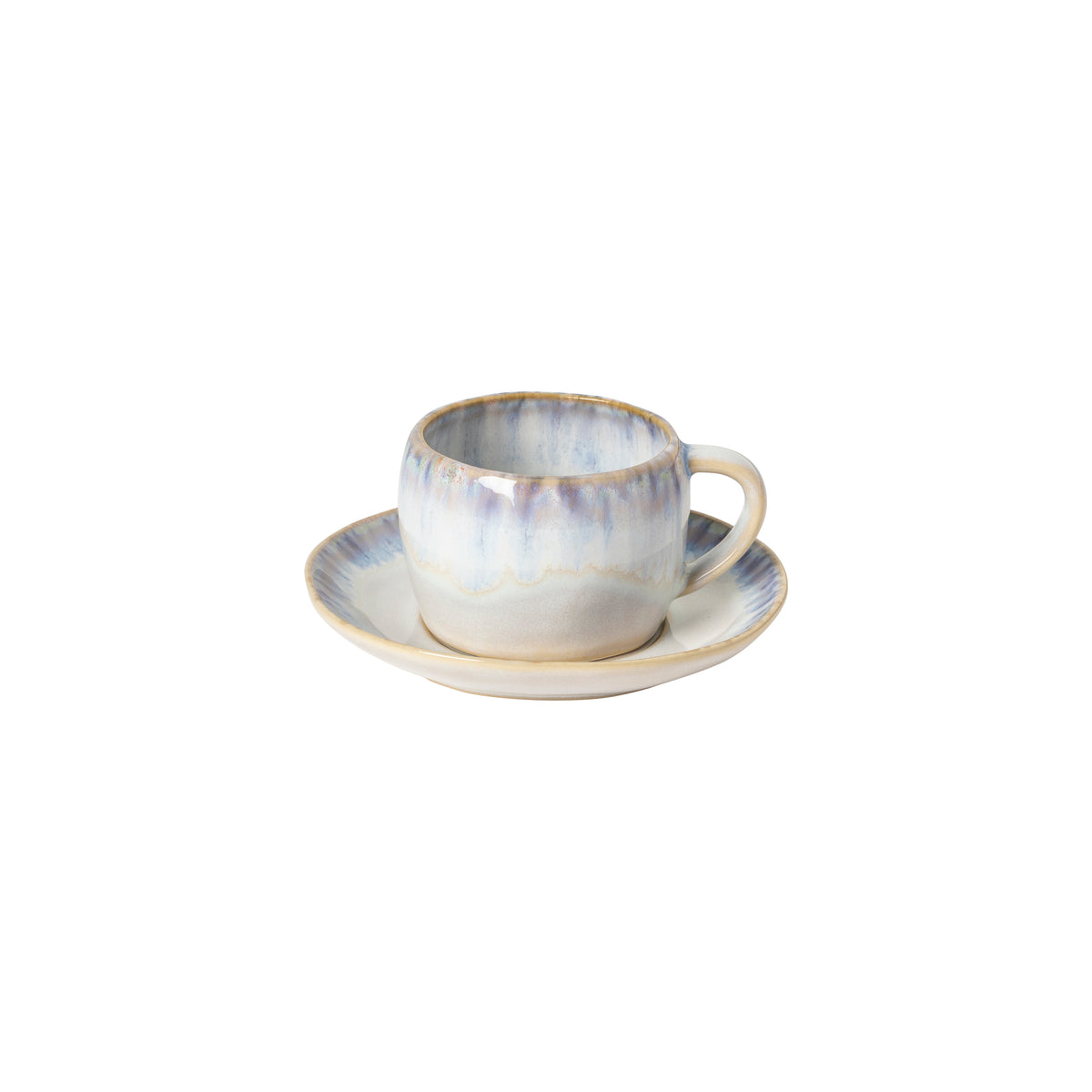 Costa Nova Brisa 8 oz. Ria Blue Tea Cup and Saucer Set