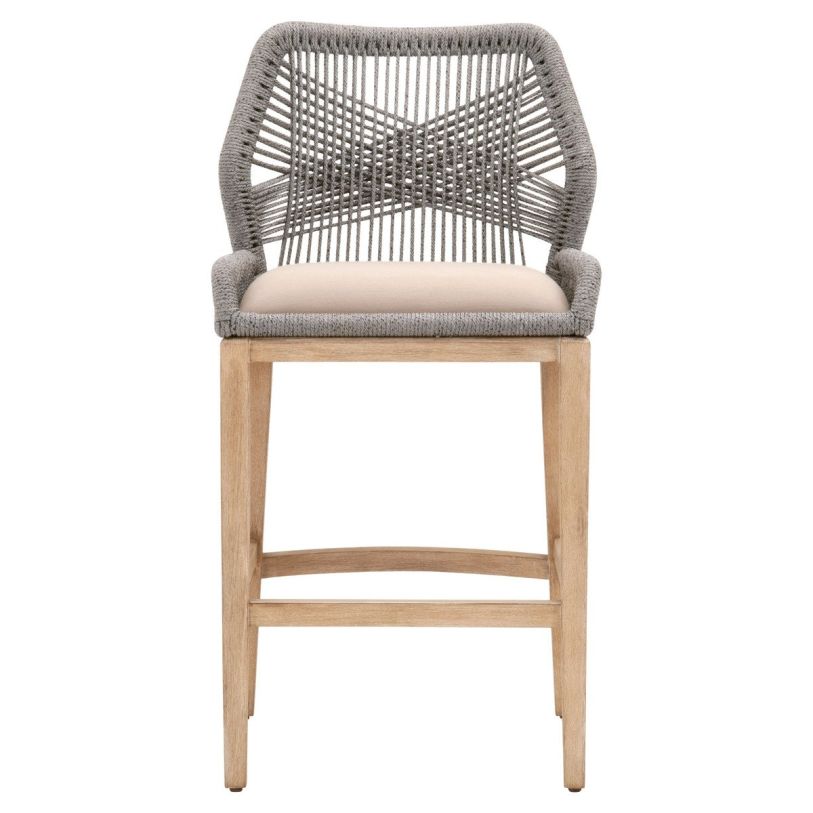 Essentials For Living Woven Loom Barstool in Platinum Rope/Natural Gray 6808BS.PLA/LGY/NG