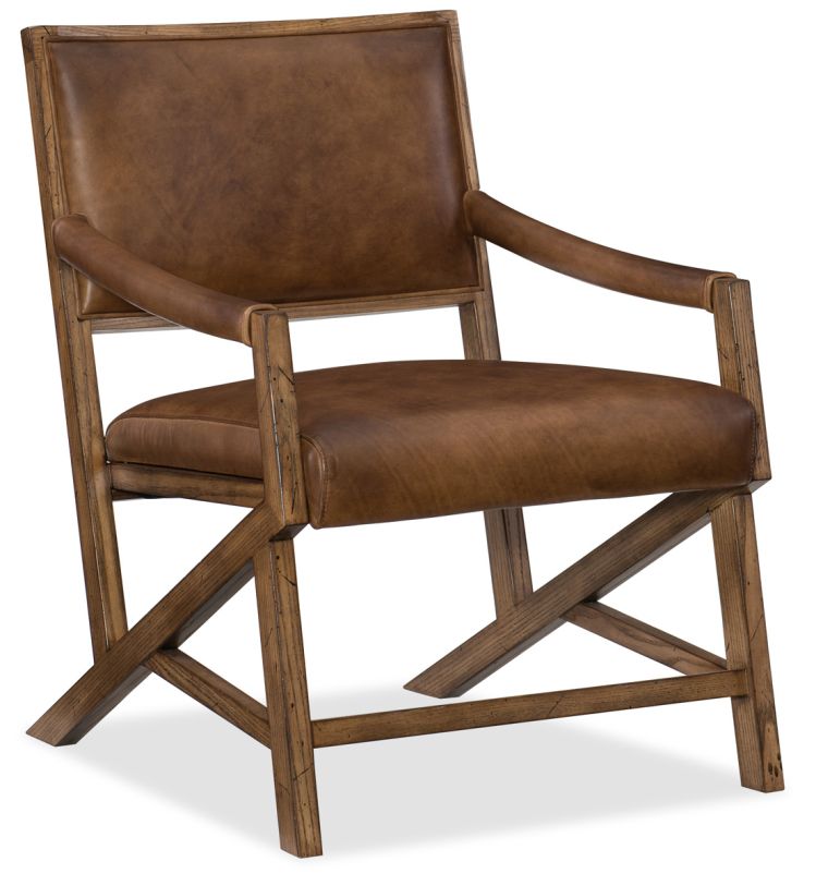 Hooker Furniture Saylor X Arm Club Chair in Medium Wood CC519-083 CLOSEOUT