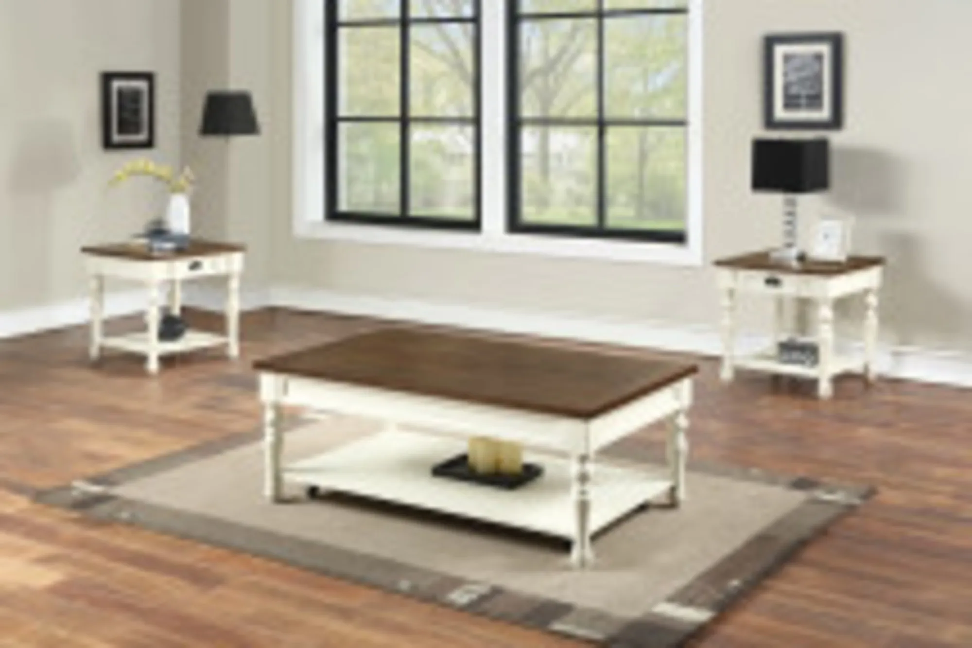 Joanna 3pc Two End One Coffee Occasional Table Set