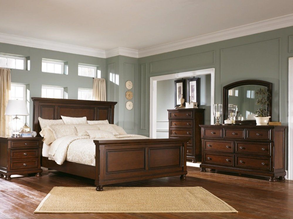 Porter 4-Piece Panel Bedroom Set in Rustic Brown