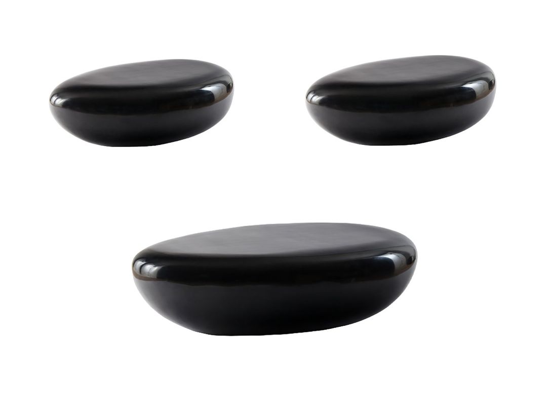 Phillips River Stone 3pc Occasional Set in Black CODE:UNIV20 for 20% Off