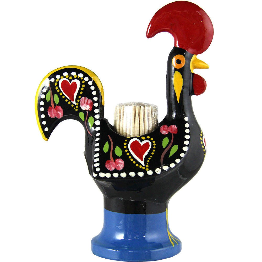 5″ Hand-painted Traditional Barcelos Portuguese Rooster Aluminum Toothpick Holder