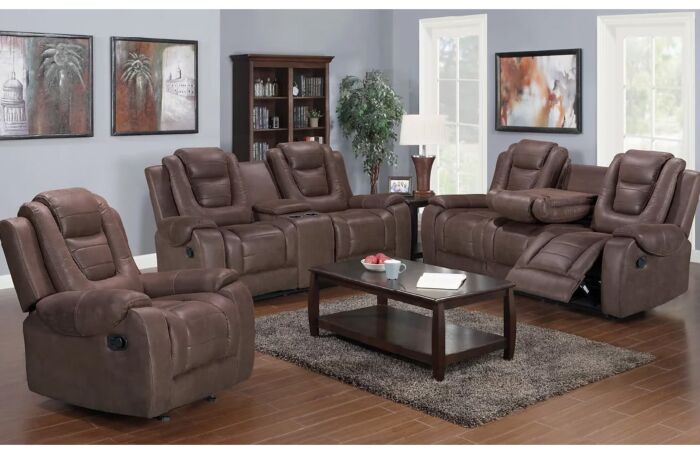 Galaxy Brown Reclining Sofa Set – 3 Pc.