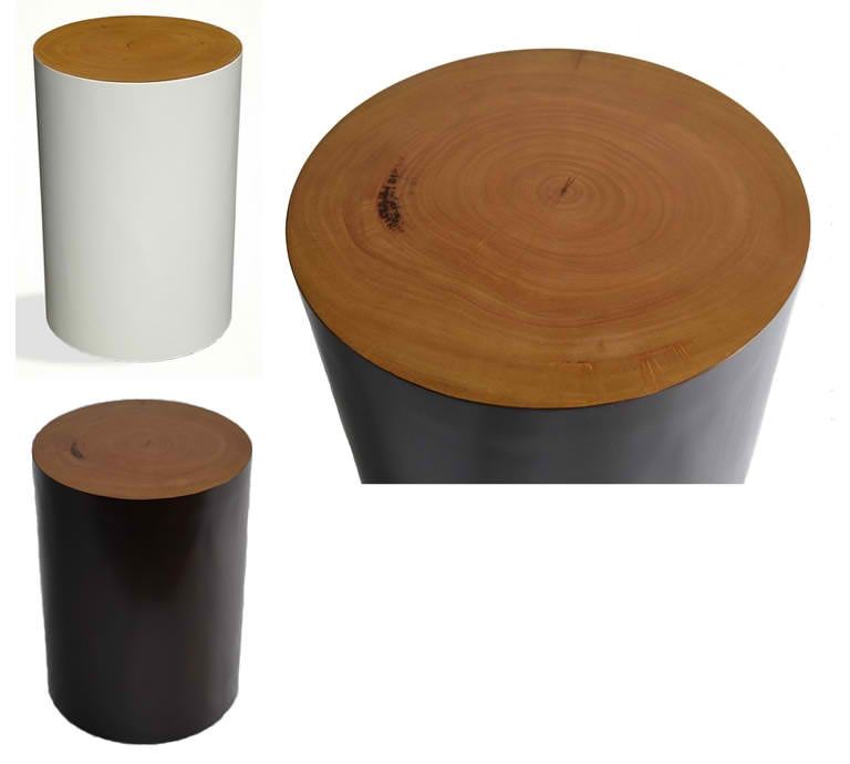 Indo Puri End Grain Cylinder Side Table in Espresso