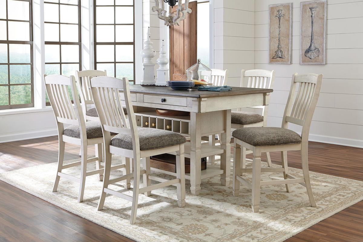 Ashley Bolanburg – Beige – 7 Pc. – Counter Table, 6 Barstools