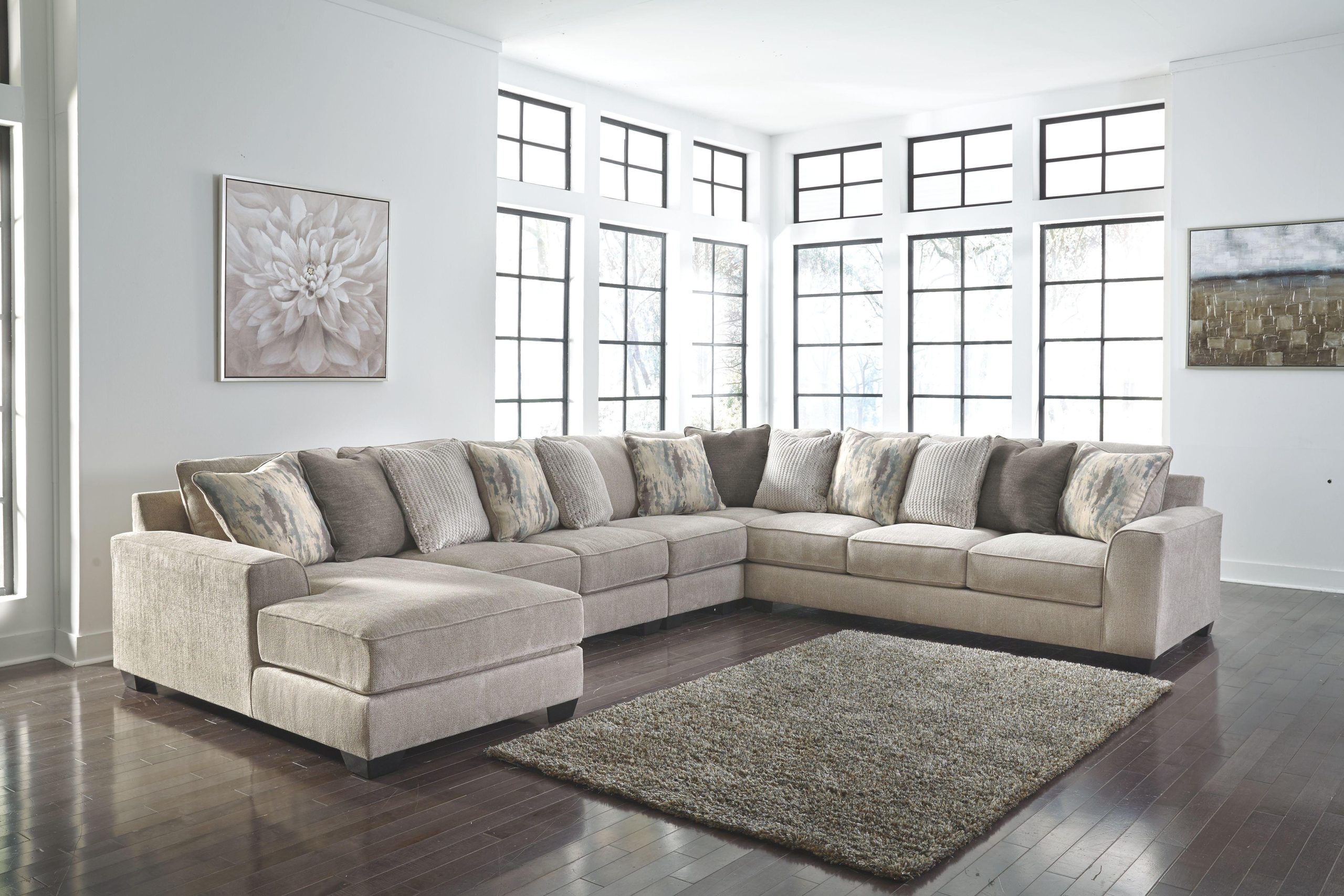 Ashley Ardsley – Pewter – Left Arm Facing Corner Chaise With Sofa 5 Pc Sectional