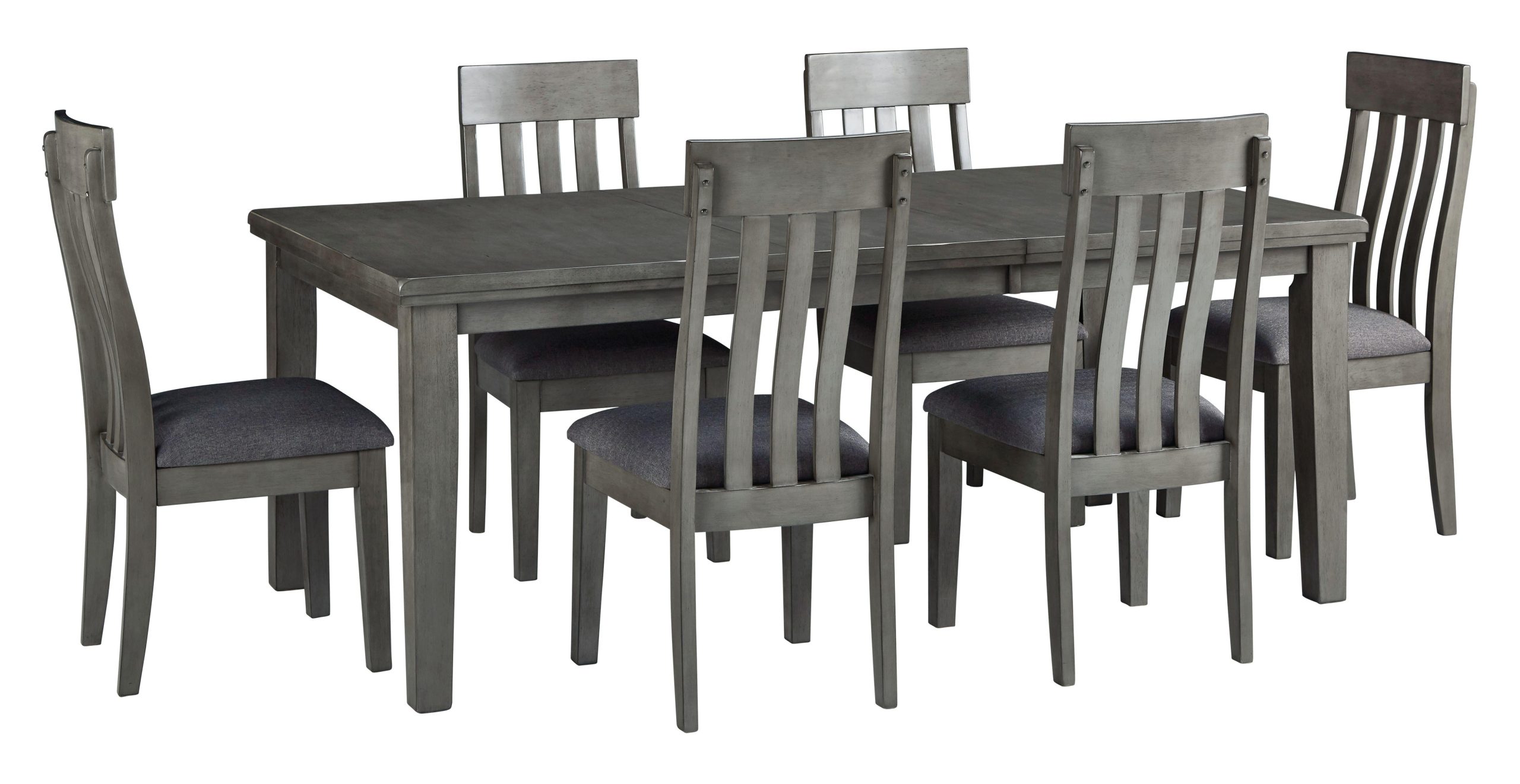 Ashley Hallanden – Black / Gray – 7 Pc. – Extension Table, 6 Side Chairs