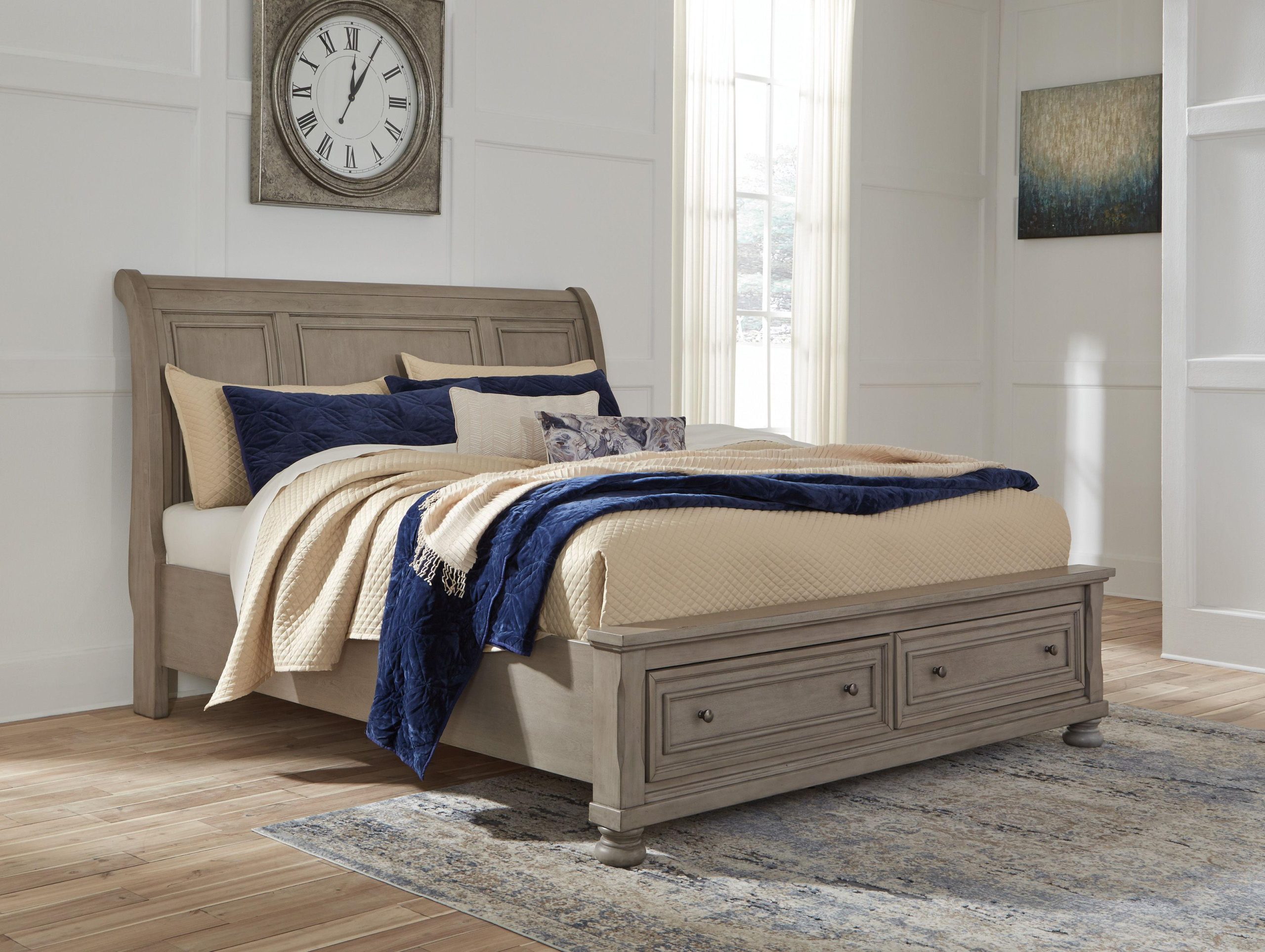 Ashley Lettner – Light Gray – California King Sleigh Bed With Storage