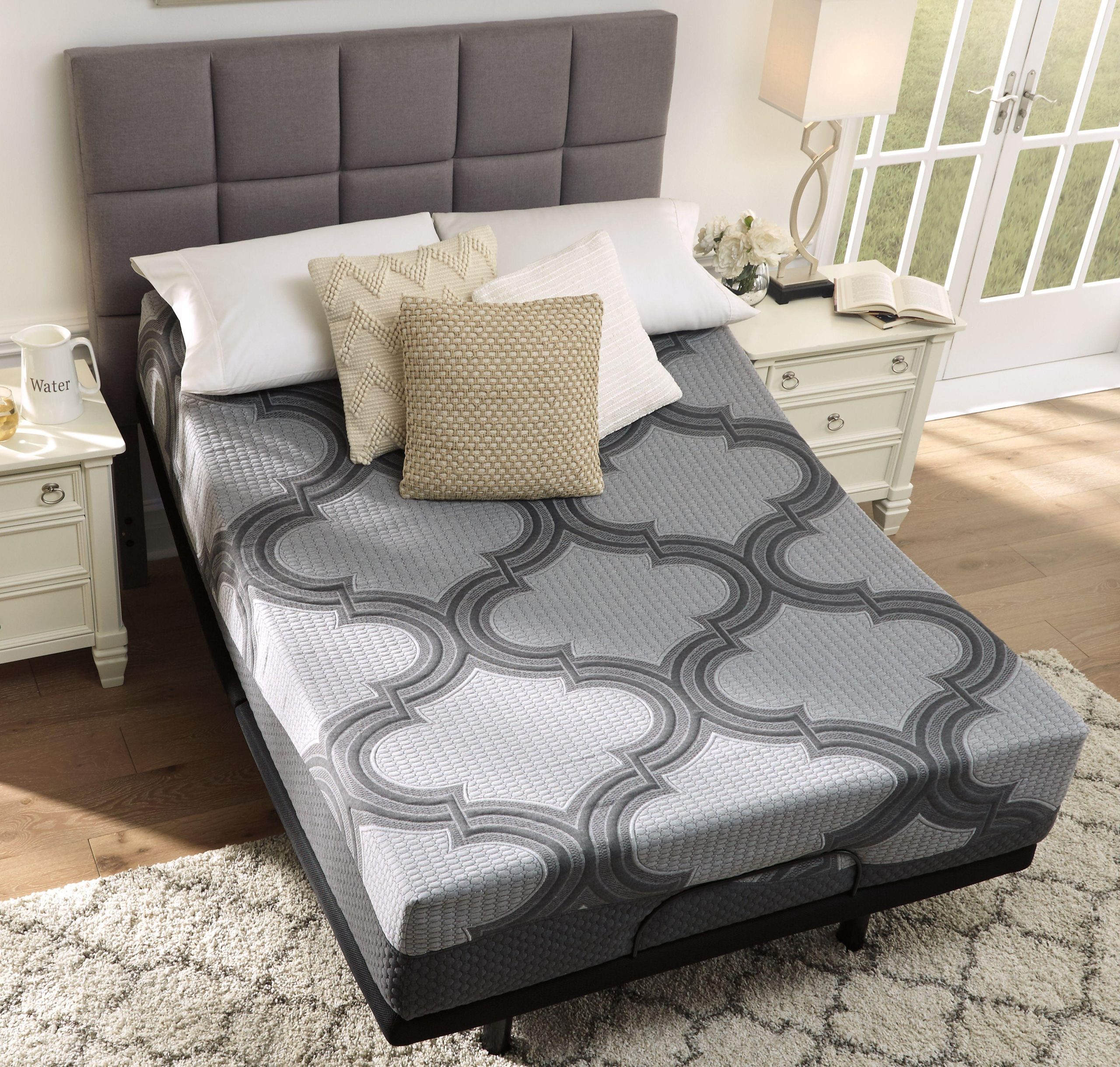 Ashley 1100 Series – Gray – 2 Pc. – Queen Mattress, Adjustable Base