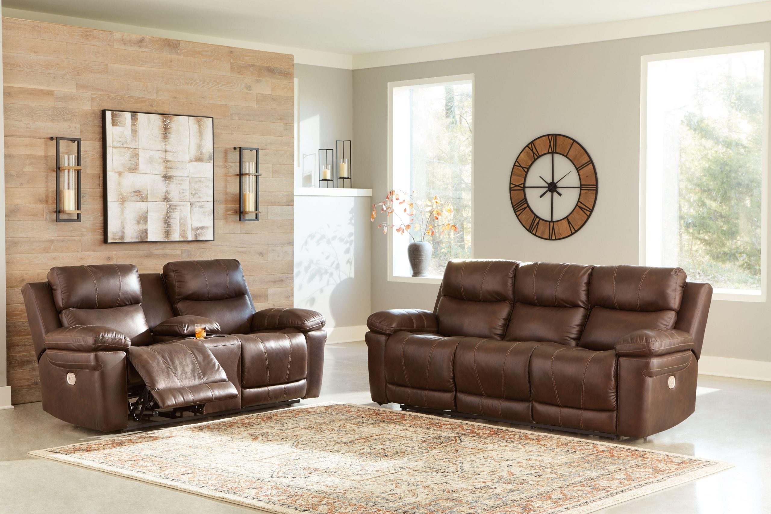 Ashley Edmar – Chocolate – 2 Pc. – Power Sofa, Loveseat