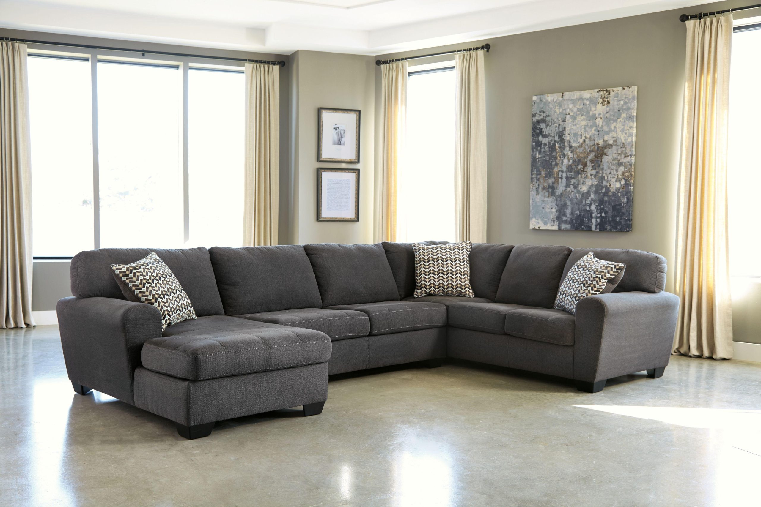 Ashley Ambee – Slate – Left Arm Facing Corner Chaise 3 Pc Sectional