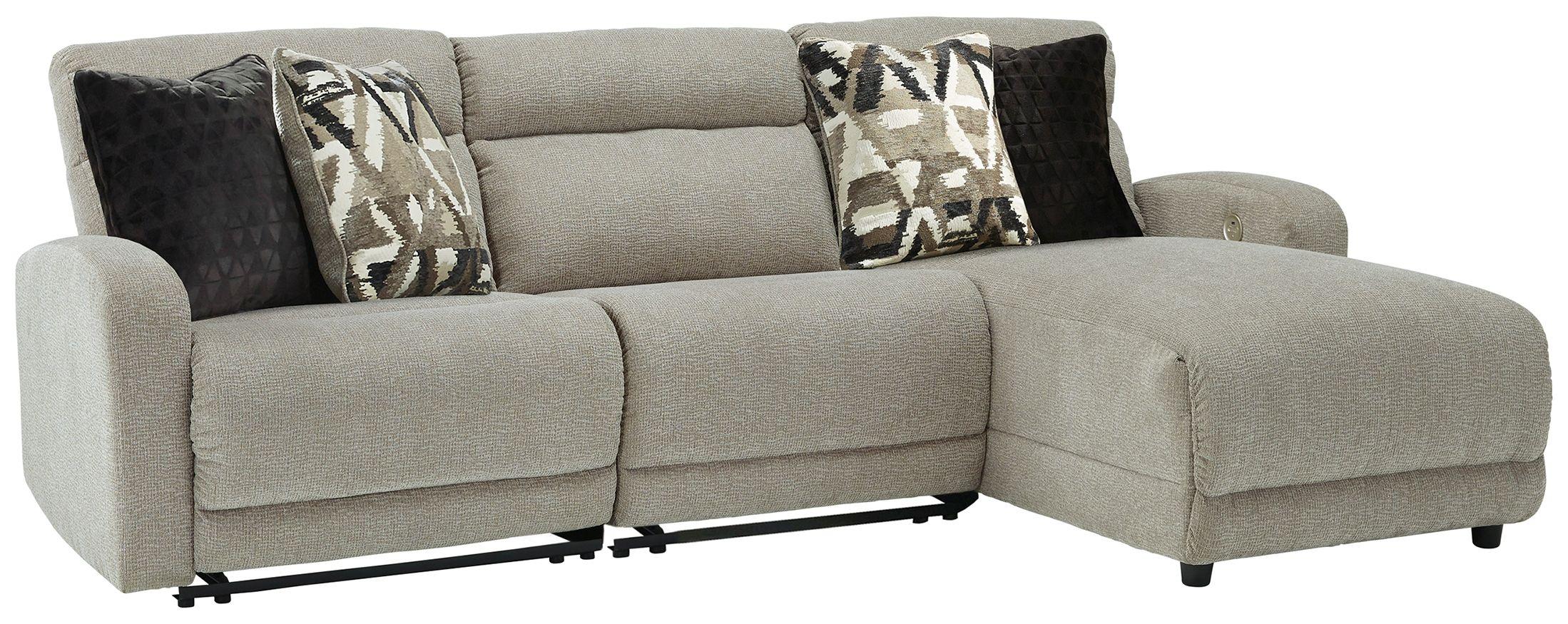 Ashley Colleyville – Stone – 3-Piece Power Reclining Sectional With Chaise