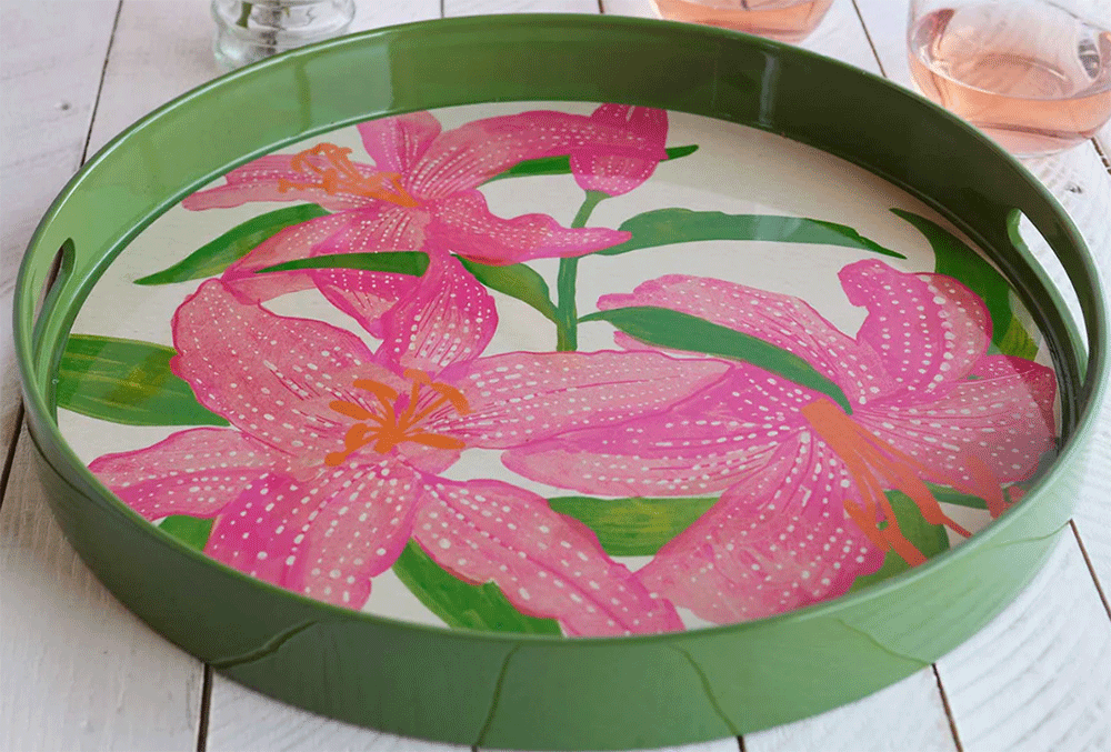 Tigerlily Round Tray